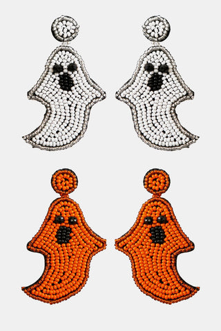 Ghost Shape Beaded Dangle Earrings
