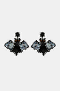 Bat Shape Beaded Dangle Earrings
