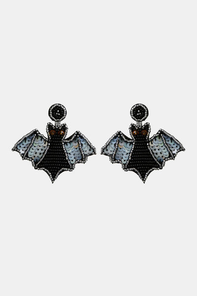 Bat Shape Beaded Dangle Earrings