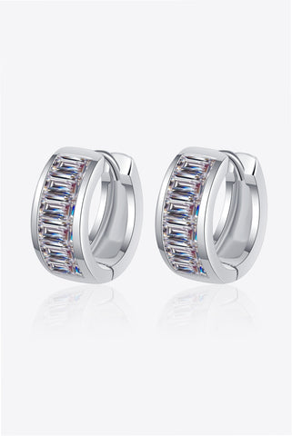 1.8 Carat Moissanite 925 Sterling Silver Huggie Earrings