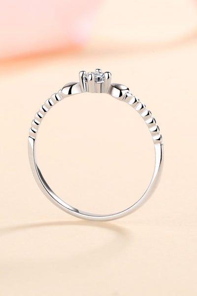 Baeful Moissanite Heart 925 Sterling Silver Ring
