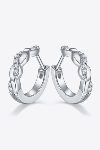 Moissanite Twisted Platinum-Plated Earrings