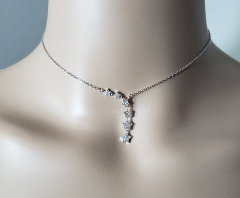 sterling-silver-necklace-six stars-hang down